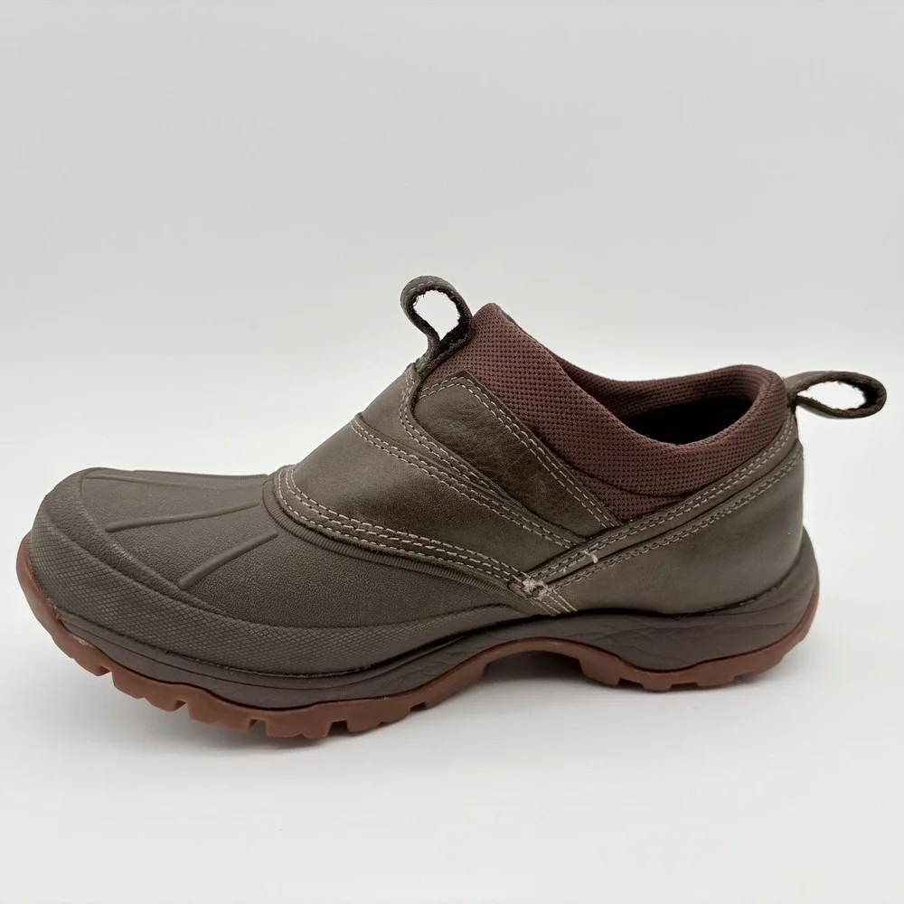LL Bean Storm Chaser 5 Slip On Boots Mens Size 9.5M Dark Ash Waterproof Leather